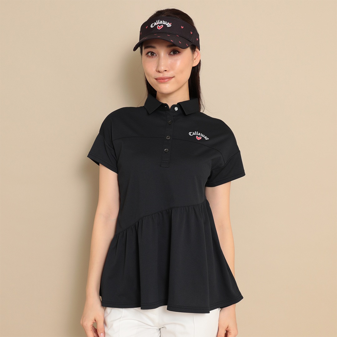 CALLAWAY ハートロゴ刺繍鬼カノコ半袖シャツ (WOMENS