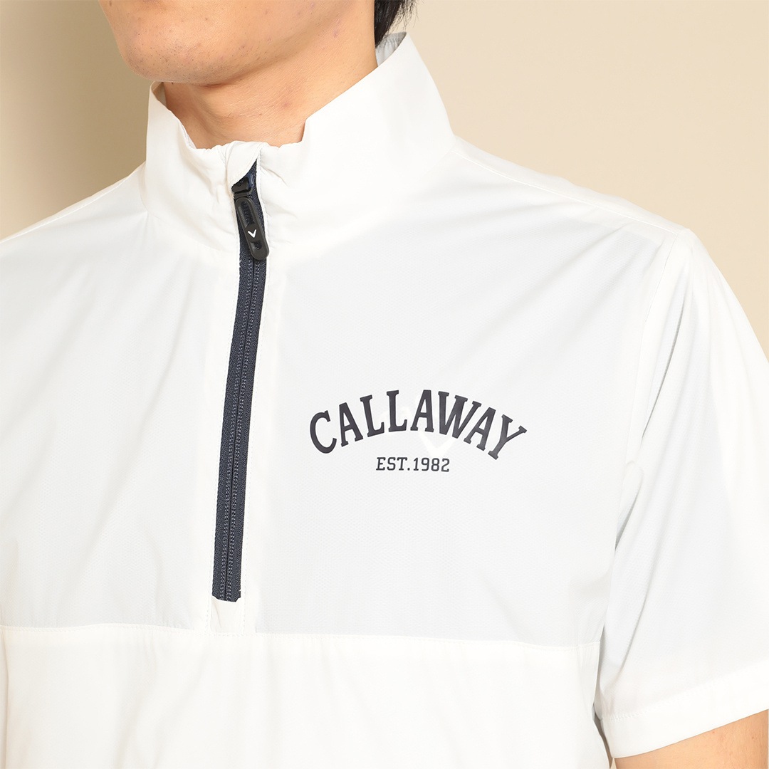 CALLAWAY ナイロンストレッチ半袖ハーフジップブルゾン ※4Lサイズあり