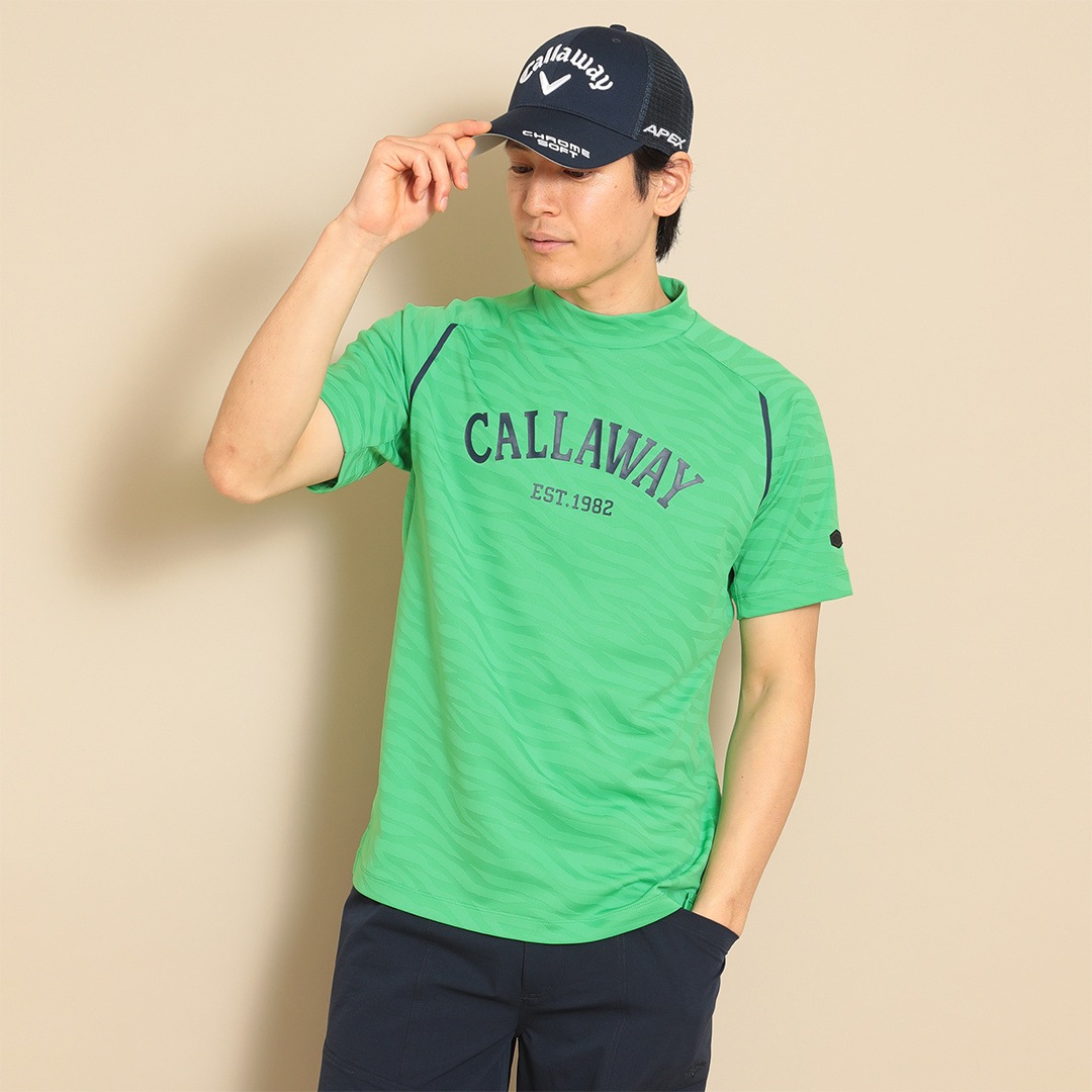 CALLAWAY カモ風ジャカード半袖モックネックシャツ (MENS) | トップス