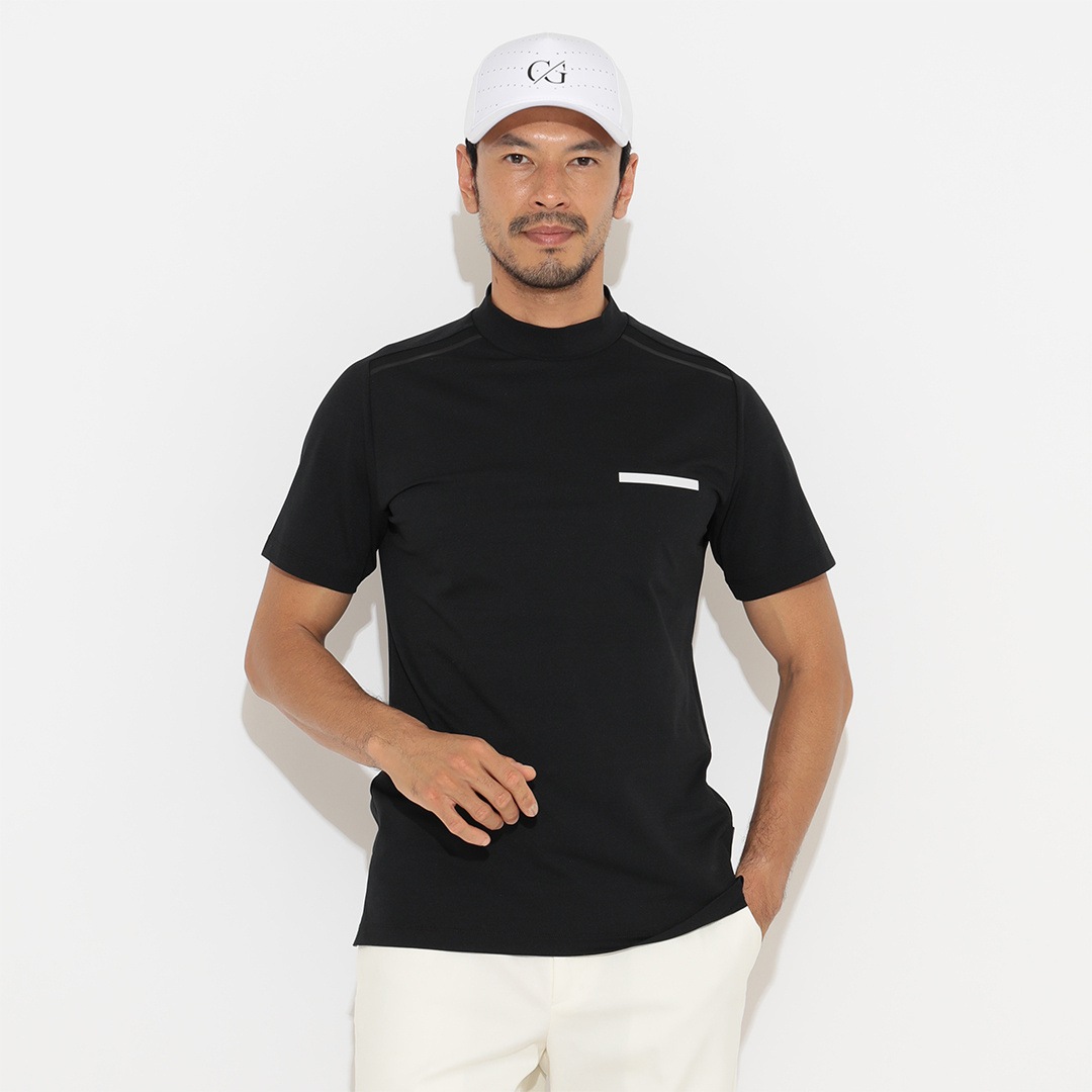 CALLAWAY RED LABEL カチオン天竺半袖モックネックシャツ (MENS