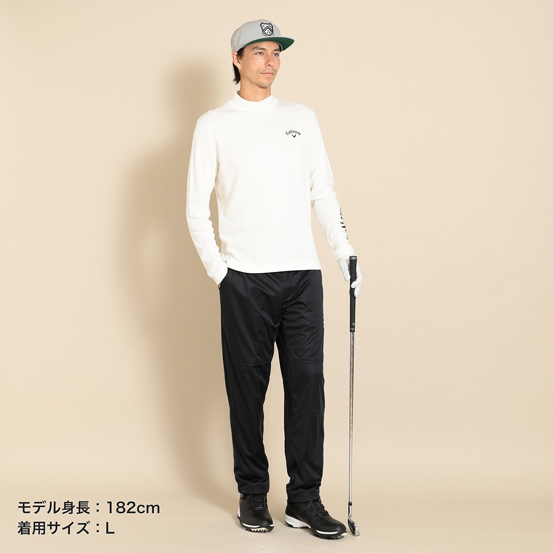 裏起毛スムース長袖モックネックシャツ (MENS) | メンズトップス