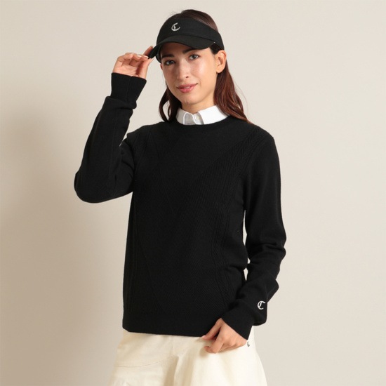 カシミヤクルーネックニット (WOMENS)