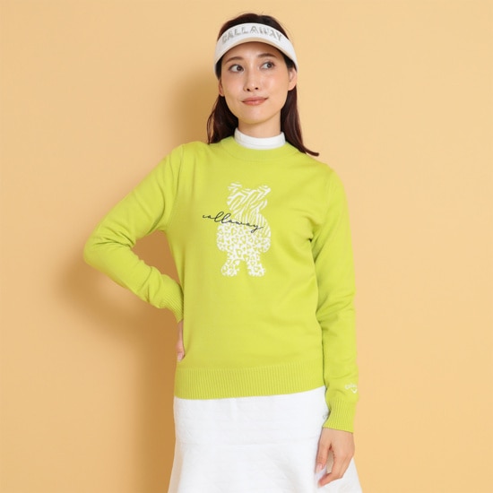 ベアジャカードクルーネックニット (WOMENS)