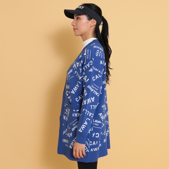 ロゴジャカードVネックカーディガン (WOMENS)