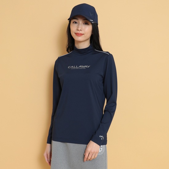 長袖モックネックシャツ (WOMENS)